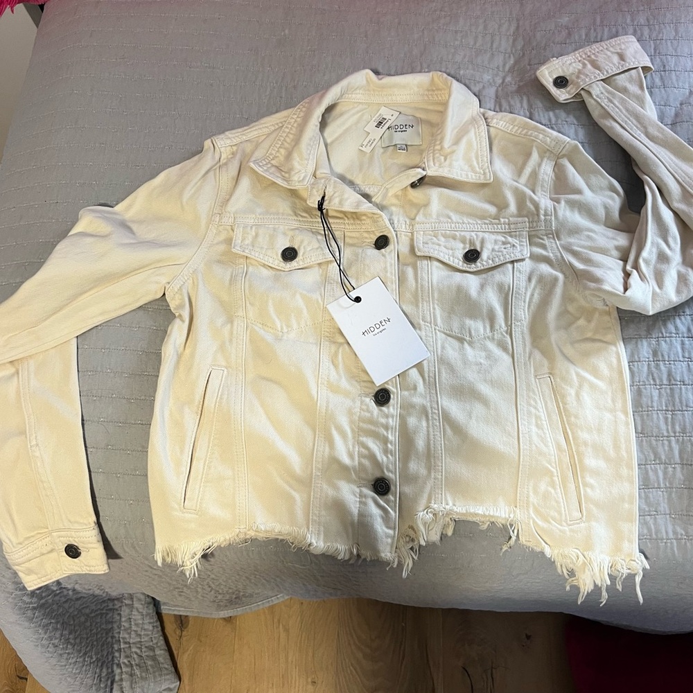 Hidden LA cream M cropped denim